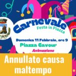 Annullato l’evento di Carnevale a Favara a causa del maltempo e allerta meteo